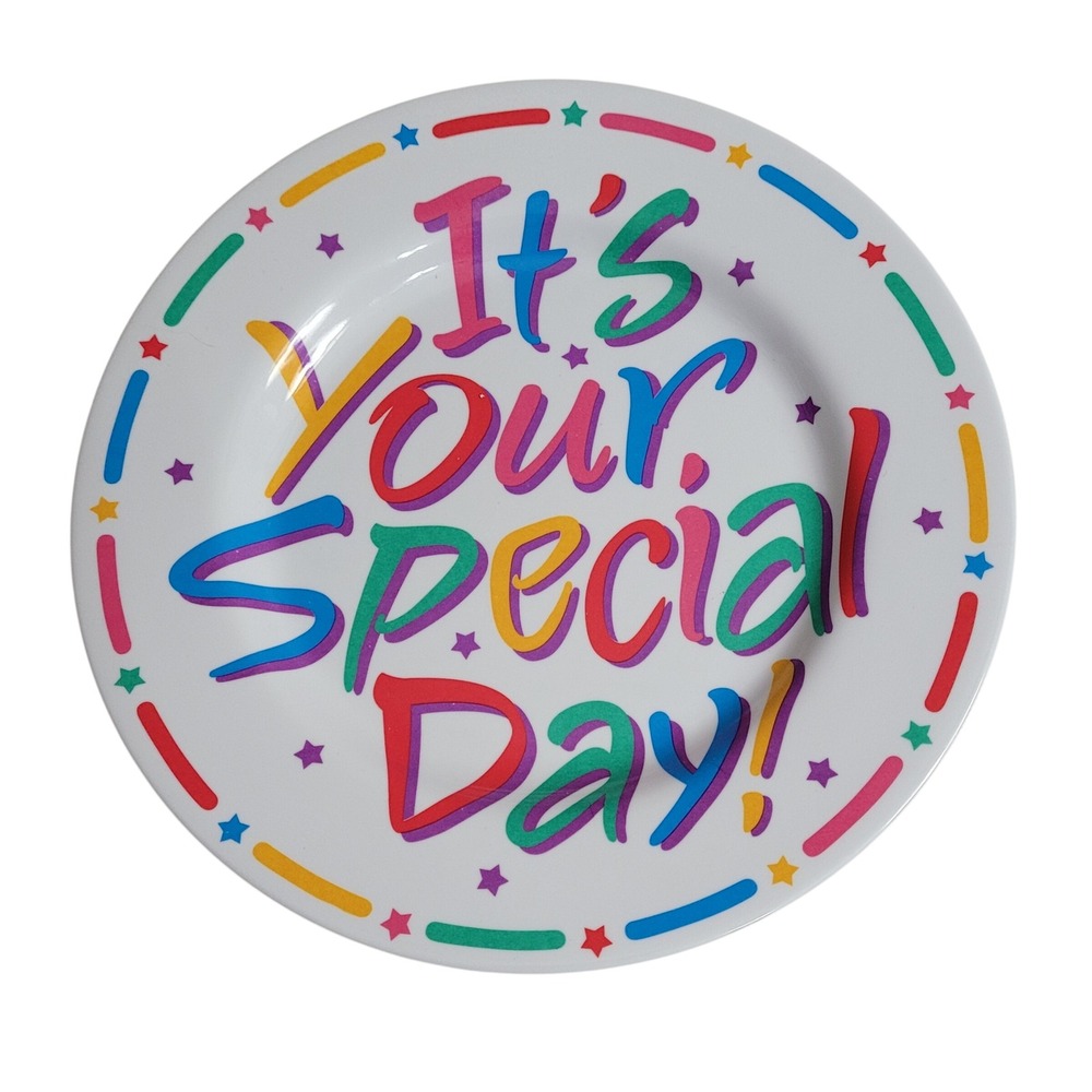 Unbranded Celebration Plate Unisex 9in White It's Your Special Day Celebration